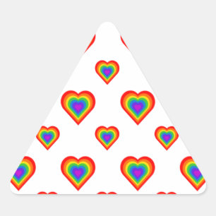 Rainbow Heart Triangle Sticker