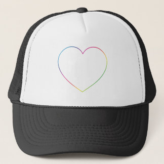 Rainbow heart trucker hat