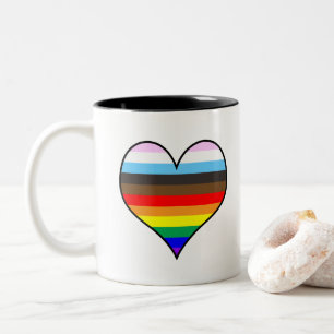Rainbow Heart Two-Tone Coffee Mug