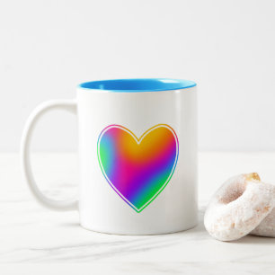 Rainbow Heart Two-Tone Coffee Mug