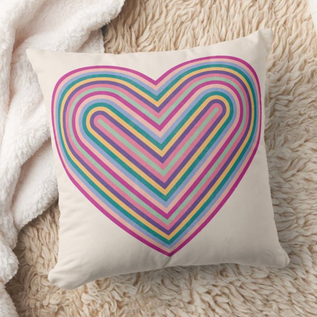 Rainbow Heart Valentine's Day Coussin - Violet (Créateur téléchargé)