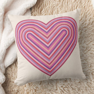 Rainbow Heart Valentine's Day Pillow - Plum