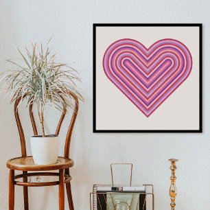 Rainbow Heart Valentine's Day Poster - Plum
