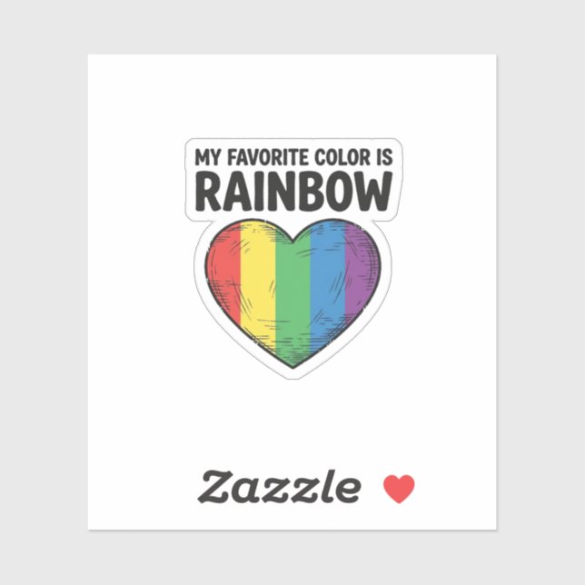 Rainbow Heart Vintage Engraving Favourite Colour S (Sheet)
