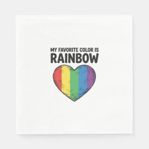 Rainbow Heart Vintage Engraving Favourite Colour S Napkin