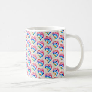 Rainbow Heart with Drips, Contemporary Art Cup