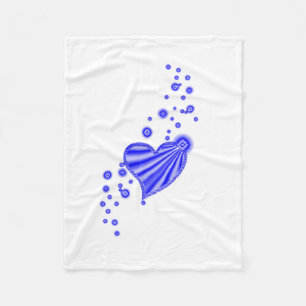 Rainbow Heart with Stars Fleece Blanket