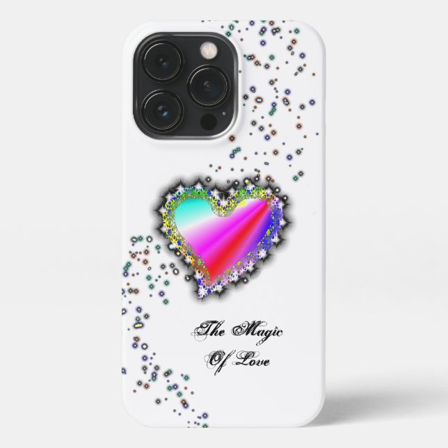 Rainbow Heart with Stars , The Magic Of Love iPhone Case (Back)