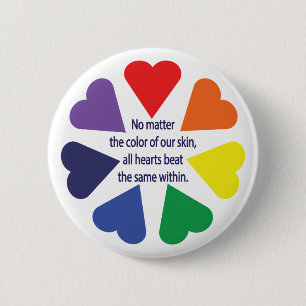 Rainbow Hearts 2 Inch Round Button