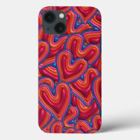 Rainbow Hearts 3D gonflé Puffy Coque iphone