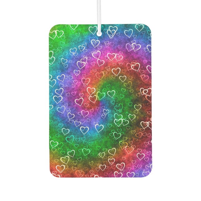 Rainbow Hearts Air Freshener (Front)