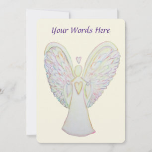 Rainbow Hearts Angel Art Custom Invitations