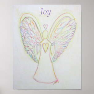 Rainbow Hearts Angel Joy Art Custom Poster
