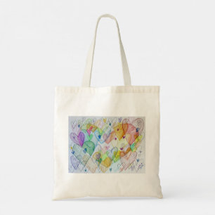 Rainbow Hearts Art Inspirational Tote Bag
