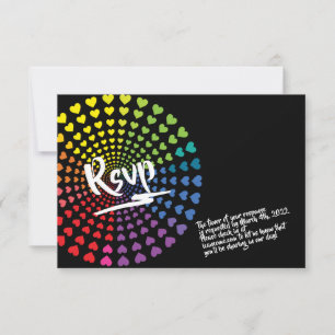 RAINBOW HEARTS Bat Mitzvah Party Card