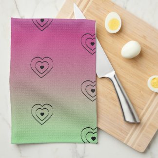 Rainbow Hearts Black Pride Heart Kitchen Towel