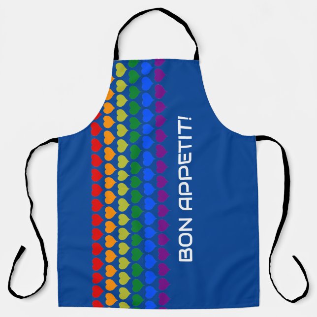 Rainbow Hearts - Bon Appetit - Cook's Apron (Front)