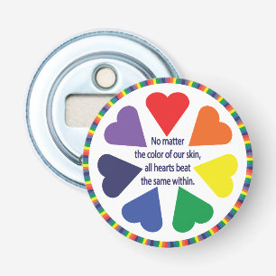 Rainbow Hearts Bottle Opener