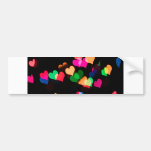 rainbow hearts bumper sticker