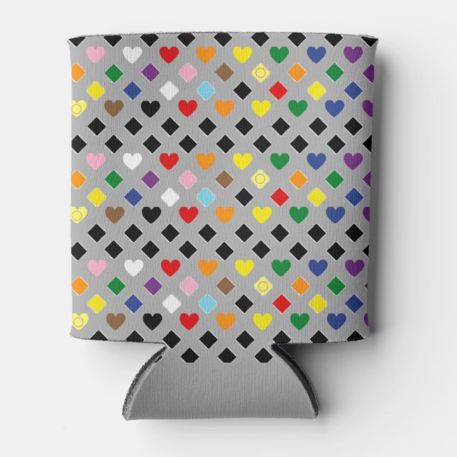 Rainbow Hearts Can Cooler (Front)