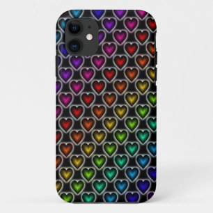 Rainbow Hearts iPhone 11 Case