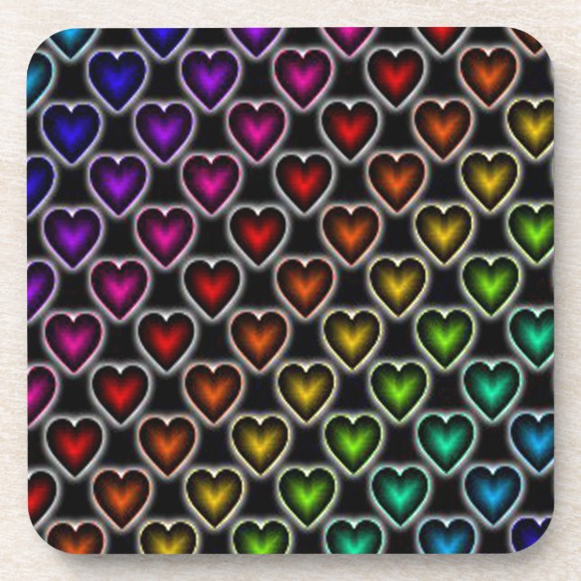 Rainbow Hearts Coaster (Front)