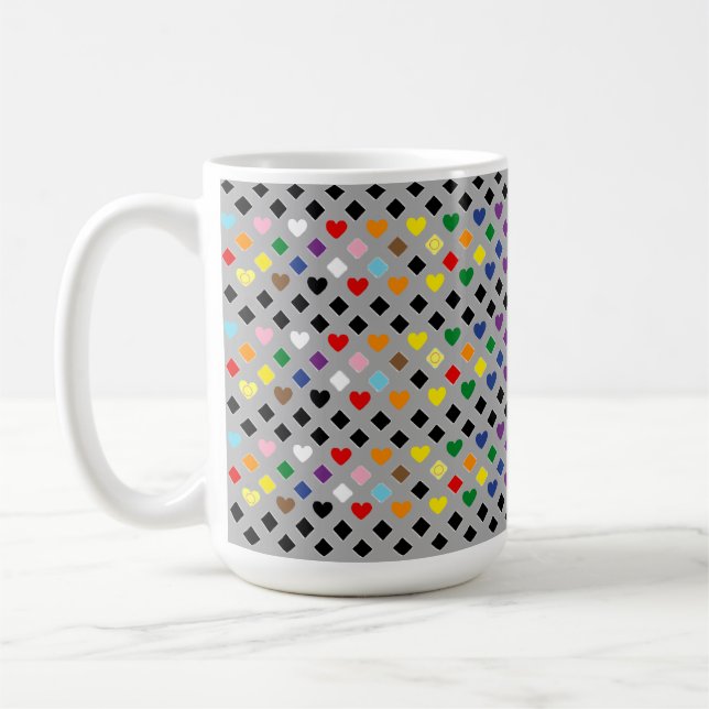 Rainbow Hearts Coffee Mug (Left)