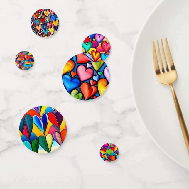 Rainbow Hearts Confetti (Group)