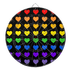 Rainbow Hearts Dartboard