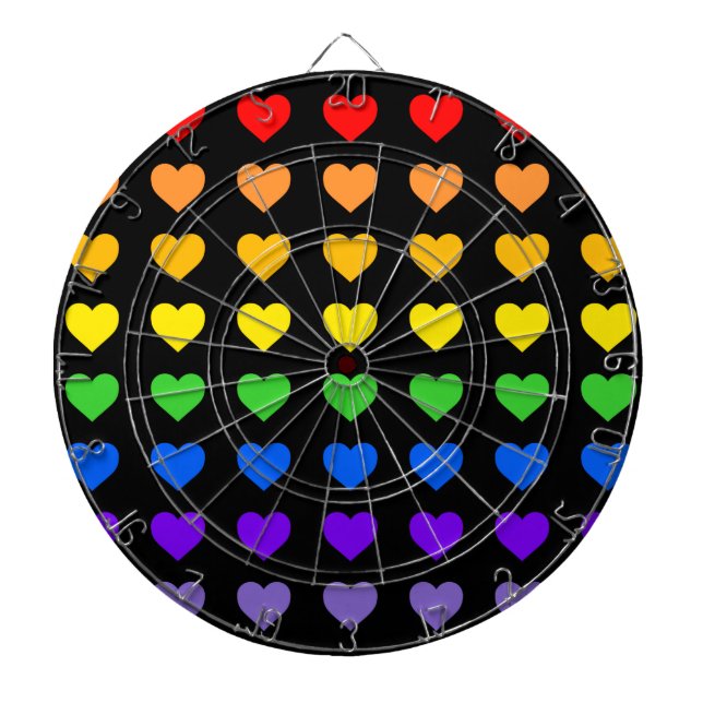 Rainbow Hearts  Dartboard (Front)