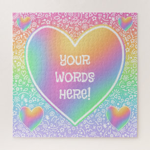 Rainbow Hearts Doodles Jigsaw Puzzle