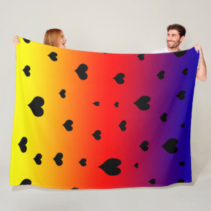 Rainbow Hearts,  Fleece Blanket