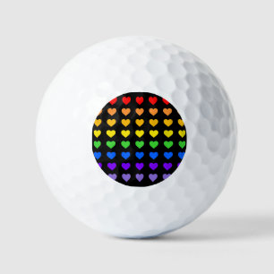 Rainbow Hearts Golf Balls