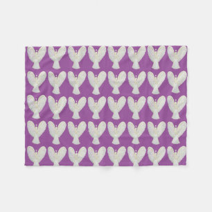 Rainbow Hearts Guardian Angel Art Fleece Blankets