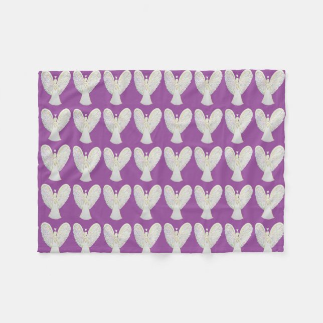 Rainbow Hearts Guardian Angel Art Fleece Blankets (Front (Horizontal))
