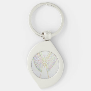 Rainbow Hearts Guardian Angel Custom Keychains