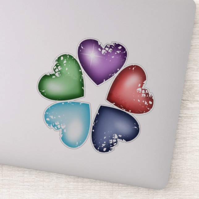 Rainbow Hearts. Heart flower (Detail)