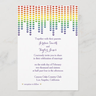 Rainbow Hearts Invitation