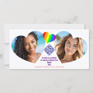 Rainbow hearts invitations Picture