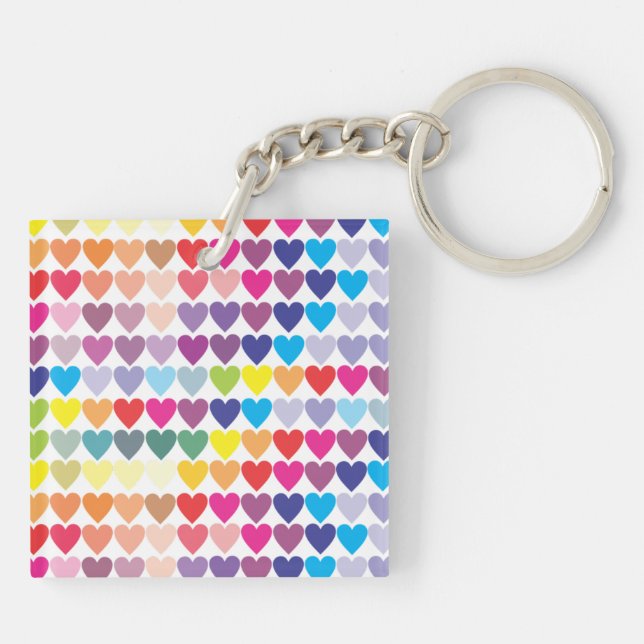Rainbow Hearts Keychain (Back)