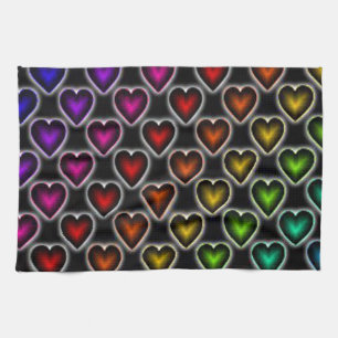 Rainbow Hearts Kitchen Towel