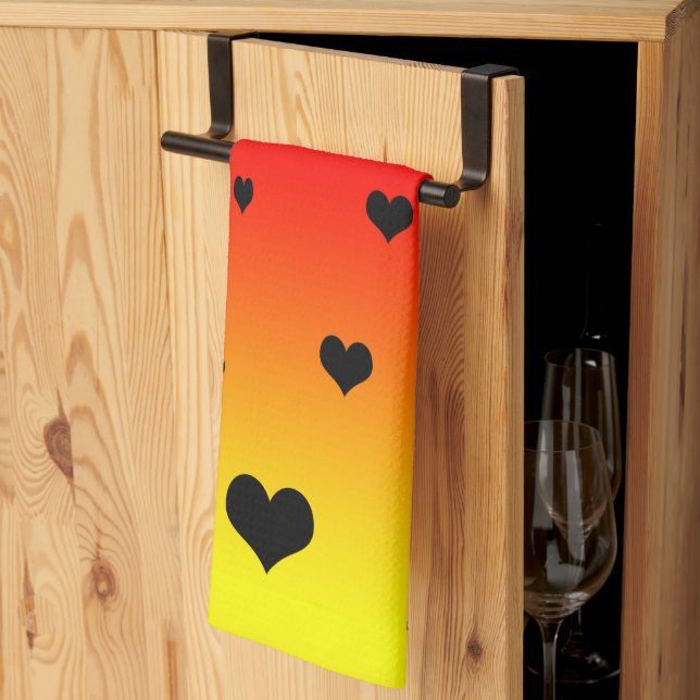 Rainbow Hearts,  Kitchen Towel (Thirds Fold)
