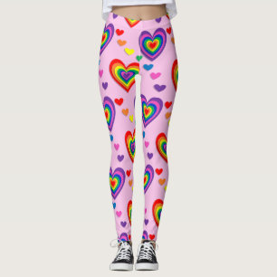 Rainbow hearts leggings