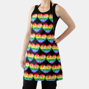 Rainbow Hearts Love Is Love Pride Apron