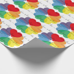 Rainbow Hearts Love Is Love Wrapping Paper