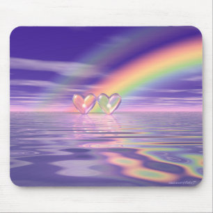 Rainbow Hearts Mouse Pad