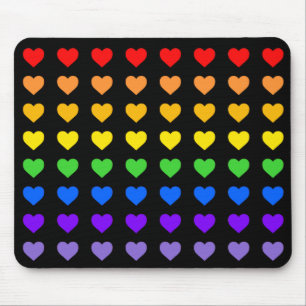 Rainbow Hearts Mouse Pad