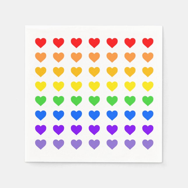 Rainbow Hearts  Napkin (Front)