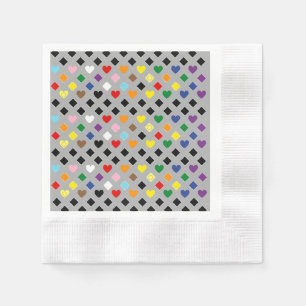 Rainbow Hearts Napkin