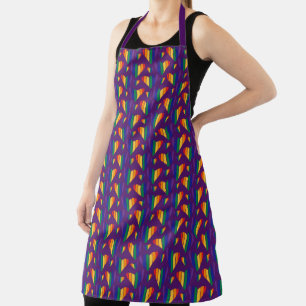 Rainbow Hearts Pattern Apron